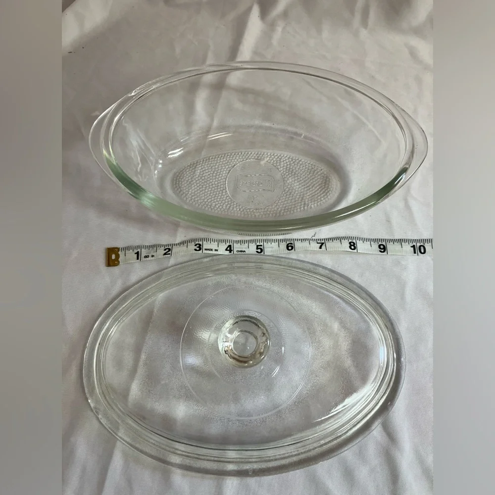 Glasbake Clear Glass Casserole Dish with Lid